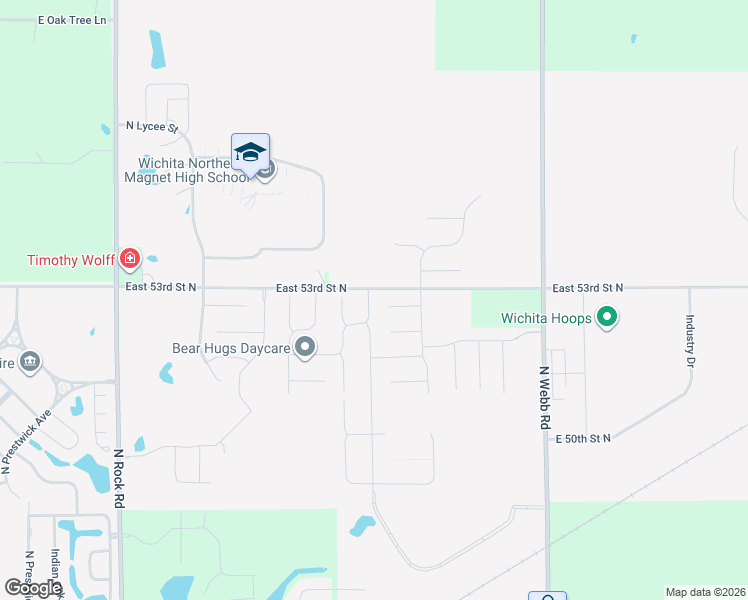 map of restaurants, bars, coffee shops, grocery stores, and more near 5340 North Cypress Drive in Bel Aire