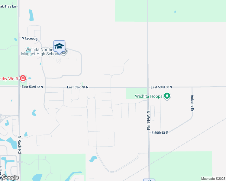 map of restaurants, bars, coffee shops, grocery stores, and more near 9115 East 53rd Street North in Bel Aire