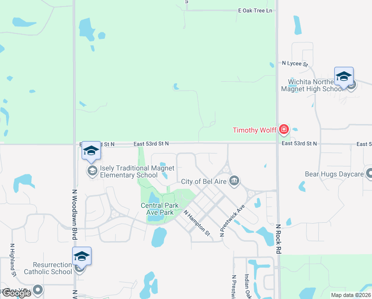 map of restaurants, bars, coffee shops, grocery stores, and more near Pheasant Ridge Street in Bel Aire