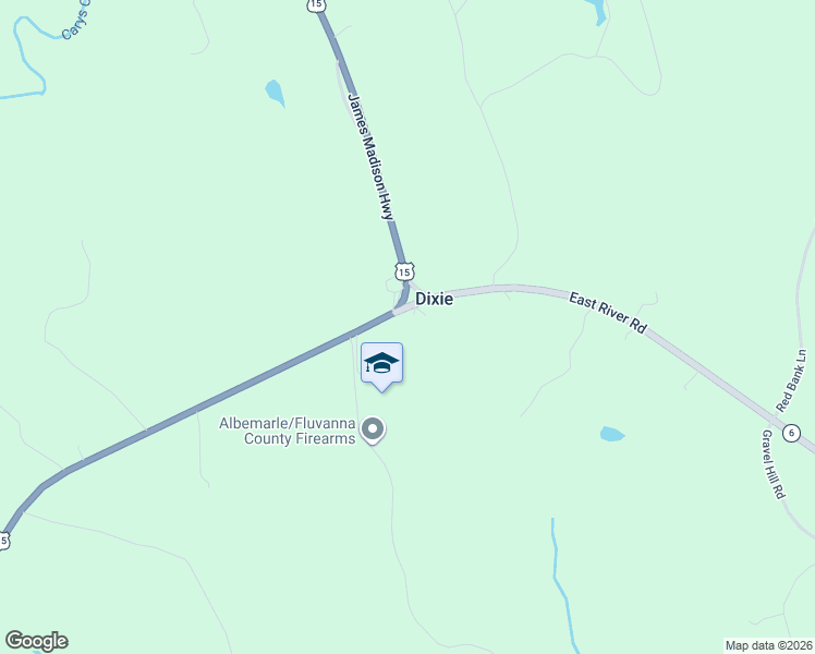 map of restaurants, bars, coffee shops, grocery stores, and more near 6722 James Madison Highway in Fork Union