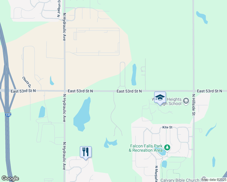 map of restaurants, bars, coffee shops, grocery stores, and more near 2260 East 53rd Street North in Park City