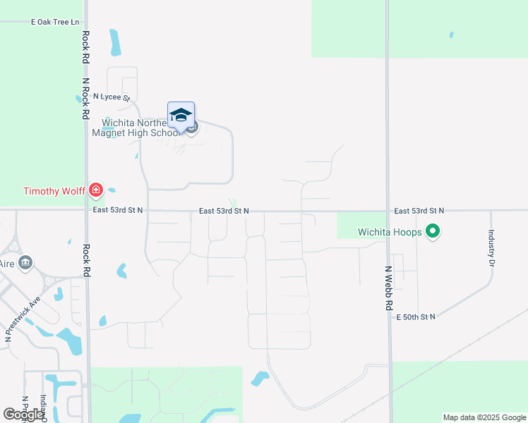 map of restaurants, bars, coffee shops, grocery stores, and more near 8911 East 53rd Street North in Bel Aire
