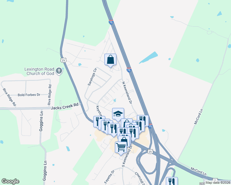 map of restaurants, bars, coffee shops, grocery stores, and more near 223 Keystone Drive in Richmond