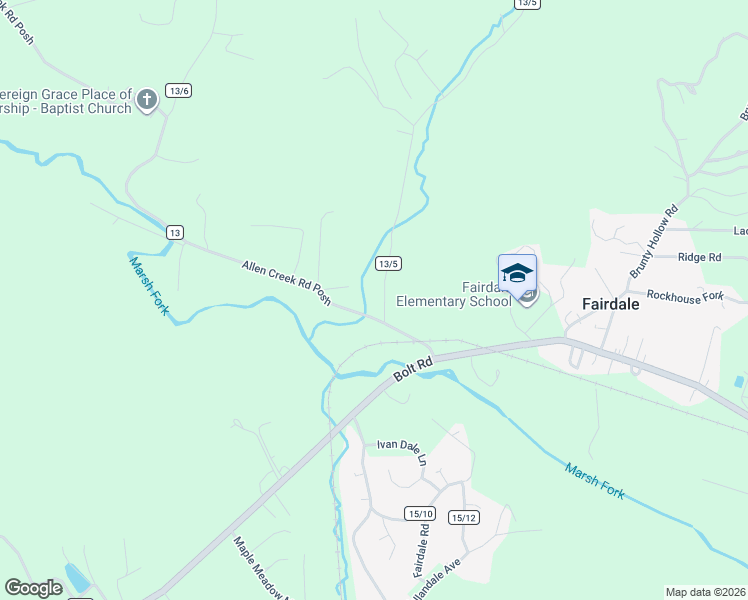 map of restaurants, bars, coffee shops, grocery stores, and more near 119 Spanker Branch Road in Glen Daniel