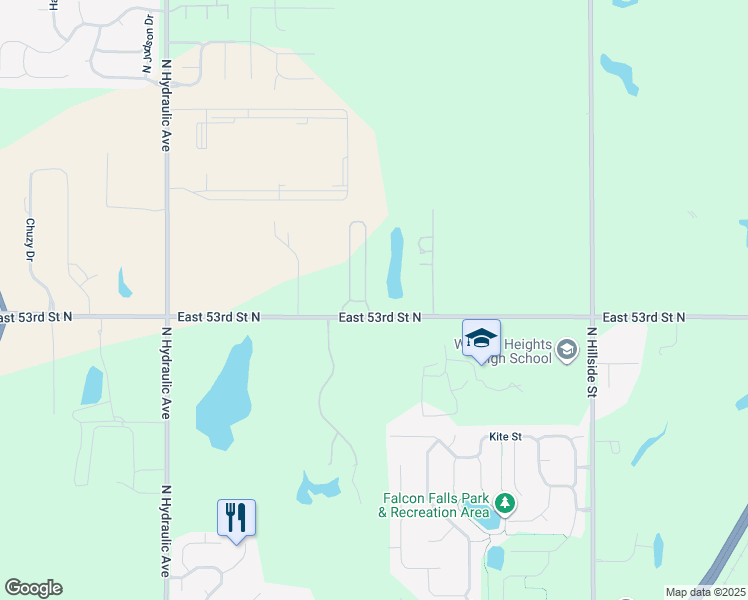 map of restaurants, bars, coffee shops, grocery stores, and more near 2260-3182 East 53rd Street North in Park City