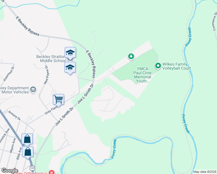map of restaurants, bars, coffee shops, grocery stores, and more near 1-99 Stone Circle Rd in Beckley
