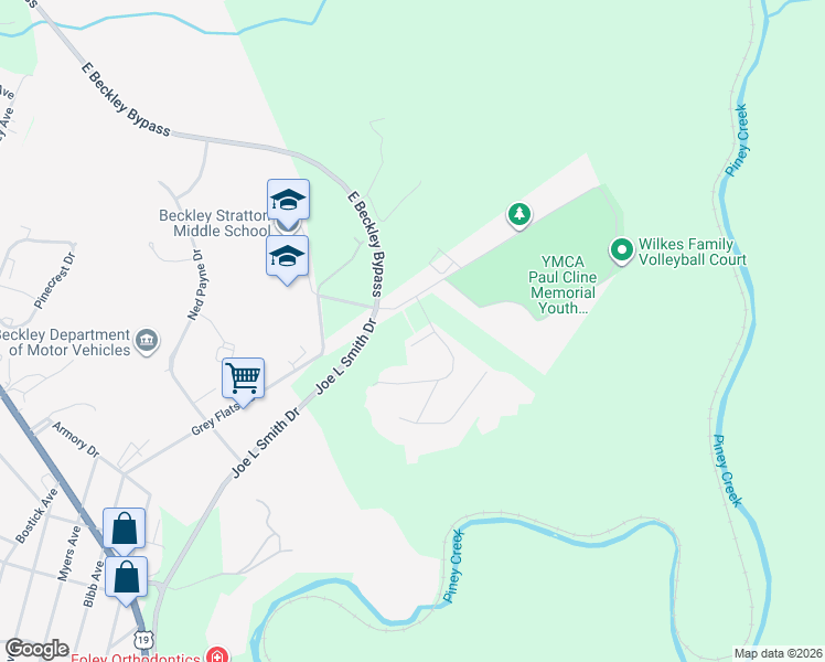 map of restaurants, bars, coffee shops, grocery stores, and more near 1-99 Stone Circle Rd in Beckley
