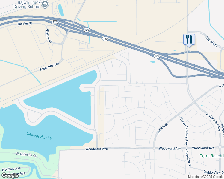 map of restaurants, bars, coffee shops, grocery stores, and more near in Manteca
