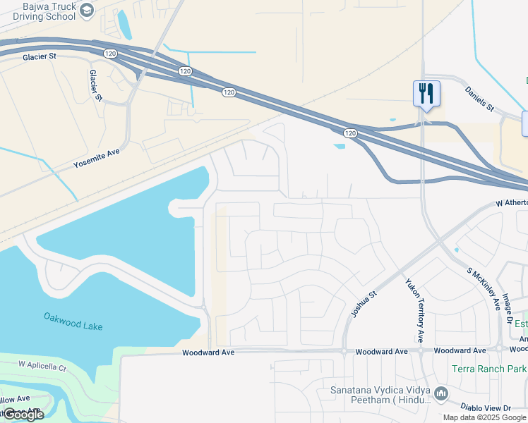 map of restaurants, bars, coffee shops, grocery stores, and more near in Manteca