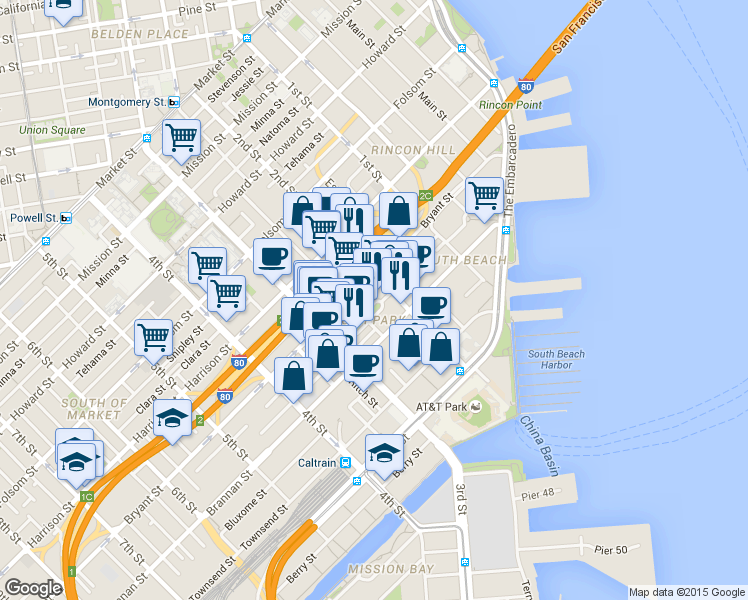 map of restaurants, bars, coffee shops, grocery stores, and more near 522-524 2nd Street in San Francisco