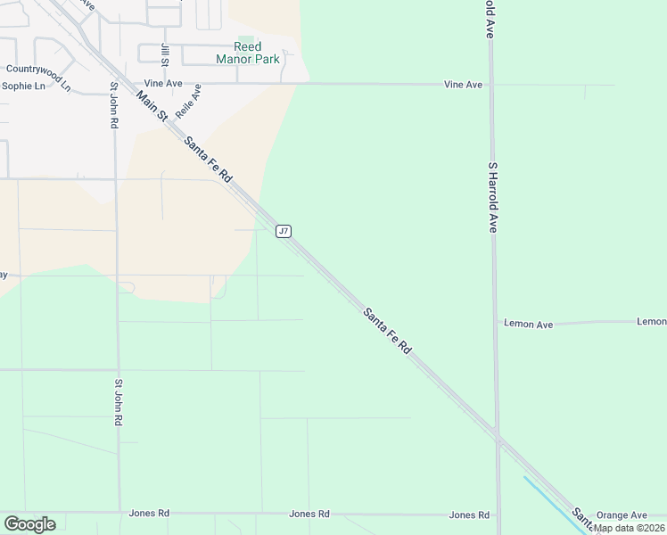 map of restaurants, bars, coffee shops, grocery stores, and more near 19688 Santa Fe Road in Escalon