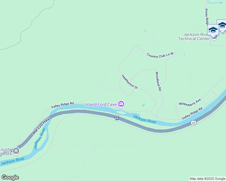 map of restaurants, bars, coffee shops, grocery stores, and more near Green Violet Drive in Alleghany County