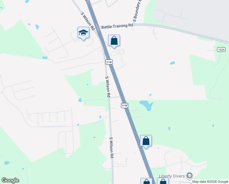 map of restaurants, bars, coffee shops, grocery stores, and more near 4320 South Wilson Road in Elizabethtown