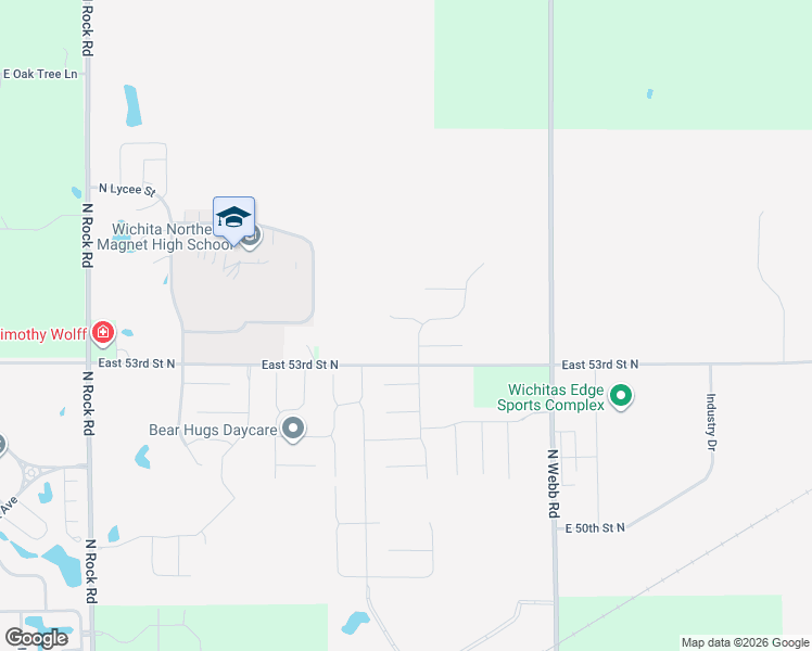 map of restaurants, bars, coffee shops, grocery stores, and more near 8910-9316 East 53rd Street North in Bel Aire