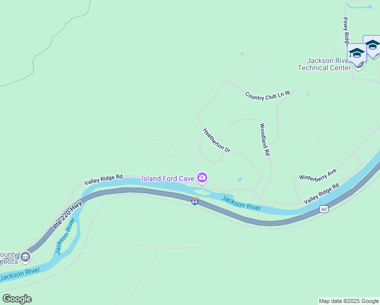 map of restaurants, bars, coffee shops, grocery stores, and more near Green Violet Drive in Alleghany County