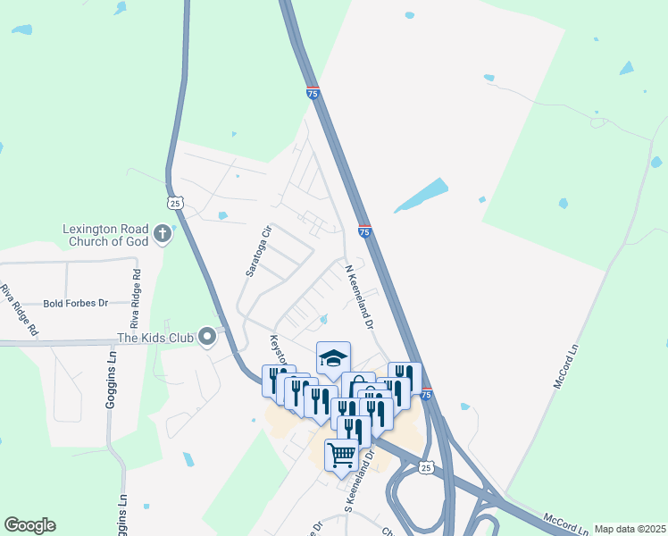 map of restaurants, bars, coffee shops, grocery stores, and more near 223 Keystone Drive in Richmond