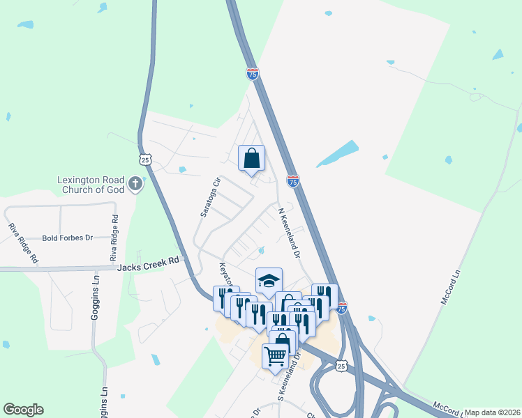 map of restaurants, bars, coffee shops, grocery stores, and more near 192 Saratoga Circle in Richmond