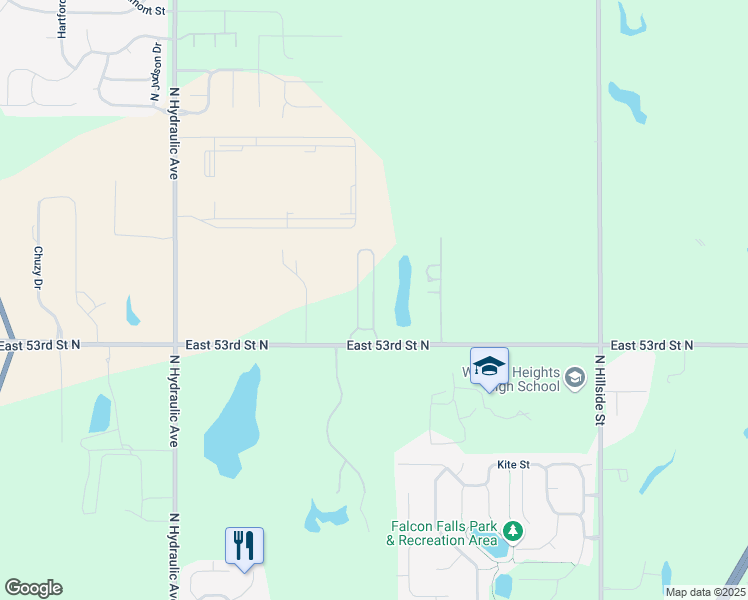 map of restaurants, bars, coffee shops, grocery stores, and more near 2260-3182 East 53rd Street North in Park City