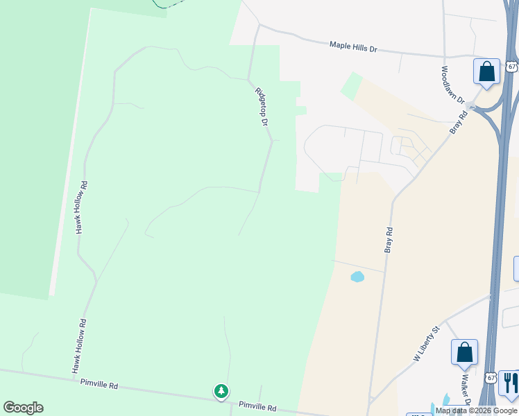 map of restaurants, bars, coffee shops, grocery stores, and more near 201 Timber Lane in Farmington