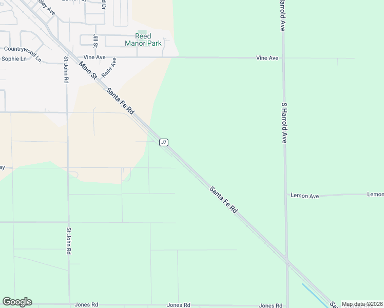 map of restaurants, bars, coffee shops, grocery stores, and more near 19688 Santa Fe Road in Escalon