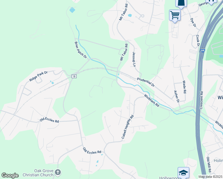 map of restaurants, bars, coffee shops, grocery stores, and more near 173 Davis Farm Drive in Beckley