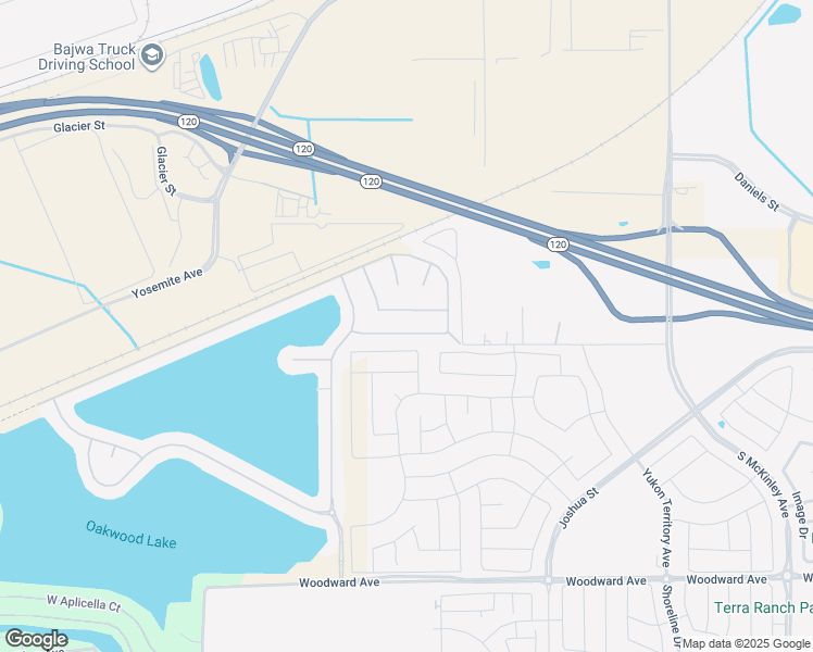 map of restaurants, bars, coffee shops, grocery stores, and more near 3561 Rapallo Way in Manteca