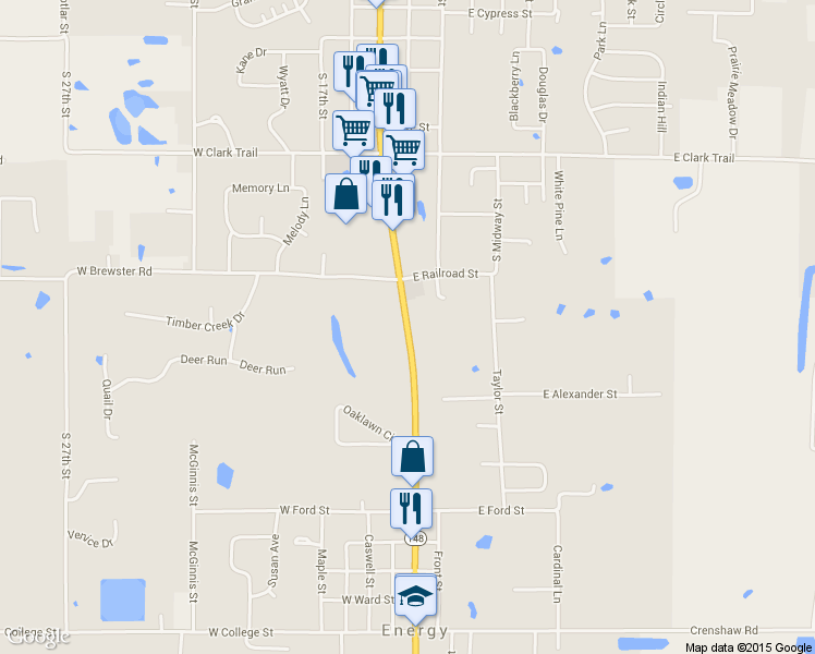 map of restaurants, bars, coffee shops, grocery stores, and more near North Pershing Street in Herrin