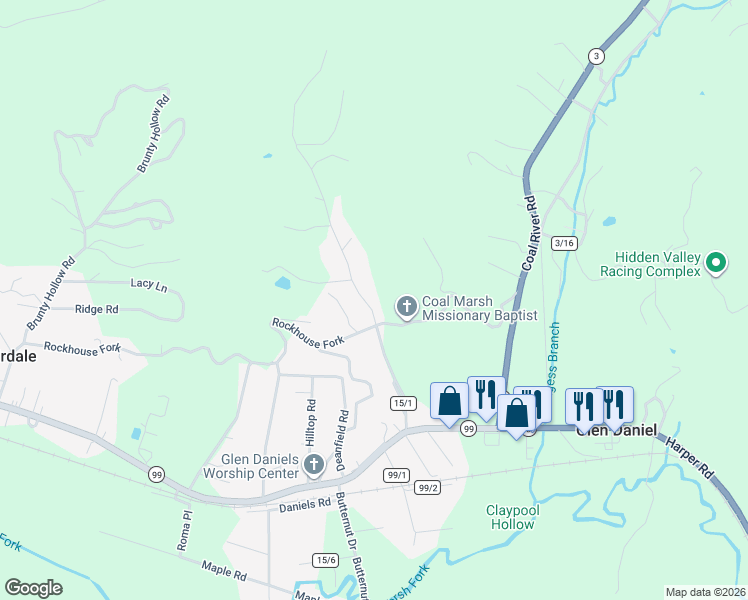 map of restaurants, bars, coffee shops, grocery stores, and more near 254 Claypool Hollow Road in Fairdale