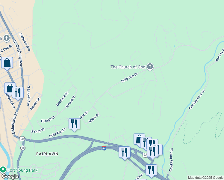 map of restaurants, bars, coffee shops, grocery stores, and more near 1005 East Dolly Ann Drive in Covington