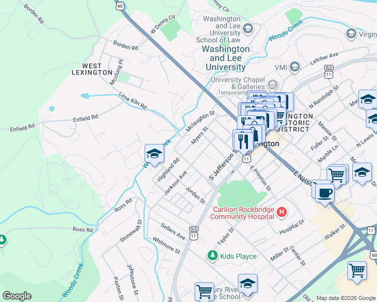 map of restaurants, bars, coffee shops, grocery stores, and more near 318 Myers Street in Lexington