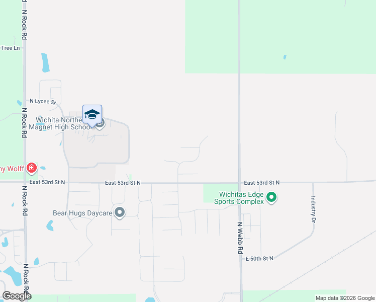 map of restaurants, bars, coffee shops, grocery stores, and more near 8910-9316 East 53rd Street North in Bel Aire