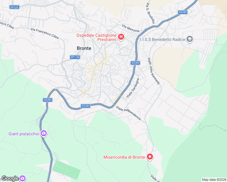 map of restaurants, bars, coffee shops, grocery stores, and more near 20 Via Emilia in Bronte