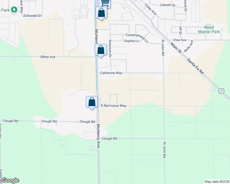 map of restaurants, bars, coffee shops, grocery stores, and more near 1442 Winterbrook Street in Escalon