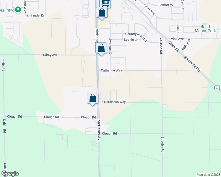 map of restaurants, bars, coffee shops, grocery stores, and more near 1442 Winterbrook Street in Escalon