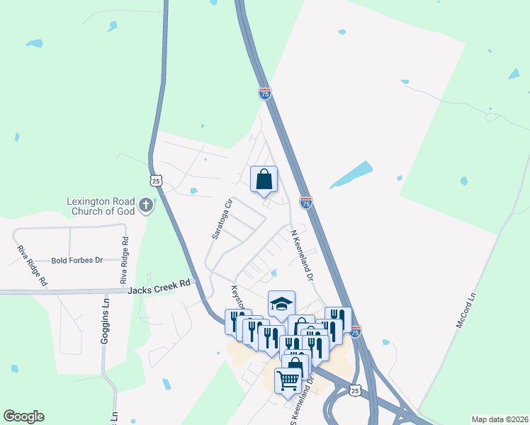 map of restaurants, bars, coffee shops, grocery stores, and more near 192 Saratoga Circle in Richmond