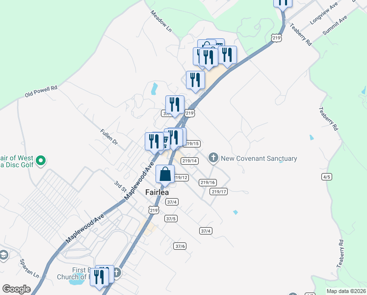 map of restaurants, bars, coffee shops, grocery stores, and more near 202 Goheen Street in Lewisburg