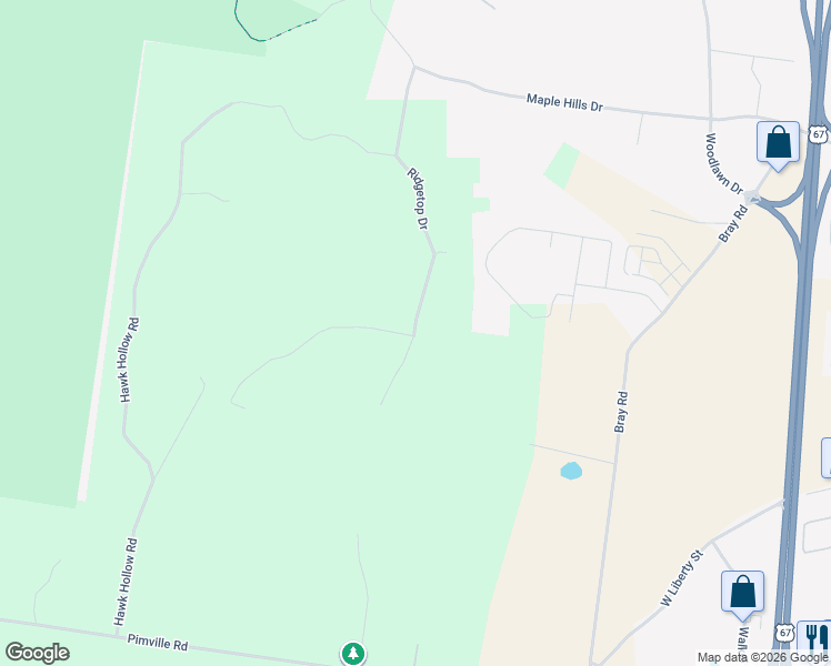 map of restaurants, bars, coffee shops, grocery stores, and more near 201 Timber Lane in Farmington