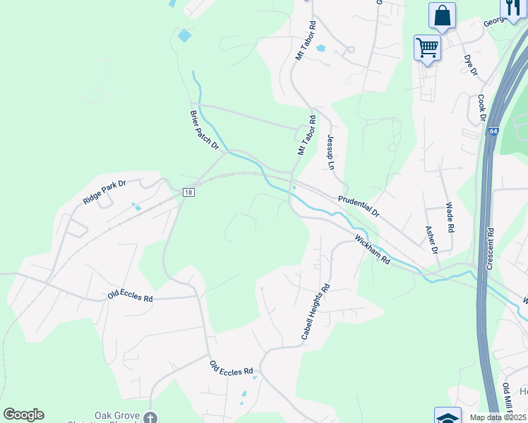 map of restaurants, bars, coffee shops, grocery stores, and more near 173 Davis Farm Drive in Beckley