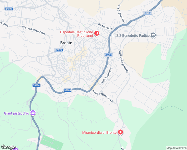 map of restaurants, bars, coffee shops, grocery stores, and more near 20 Via Emilia in Bronte