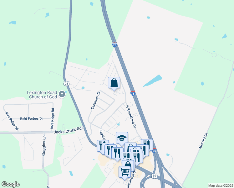 map of restaurants, bars, coffee shops, grocery stores, and more near 192 Saratoga Circle in Richmond