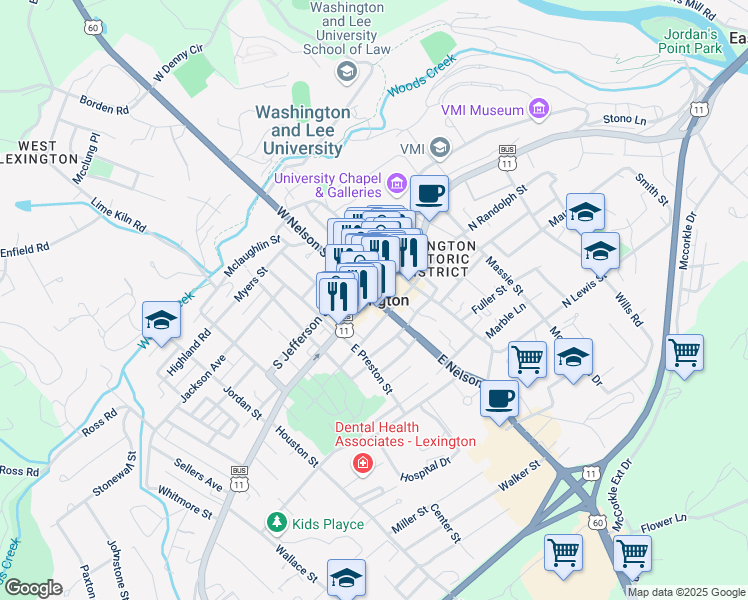 map of restaurants, bars, coffee shops, grocery stores, and more near in Lexington