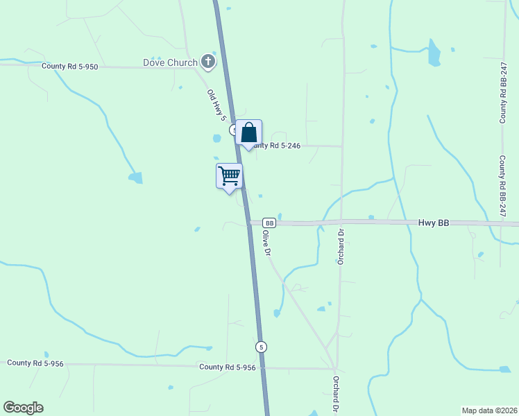 map of restaurants, bars, coffee shops, grocery stores, and more near 30550 Missouri 5 in Lebanon