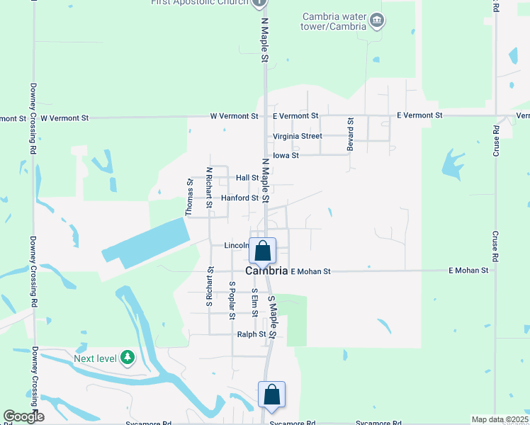 map of restaurants, bars, coffee shops, grocery stores, and more near in Cambria