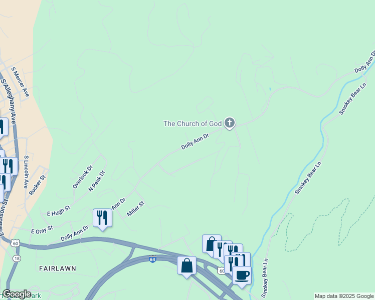 map of restaurants, bars, coffee shops, grocery stores, and more near 1023 East Dolly Ann Drive in Covington