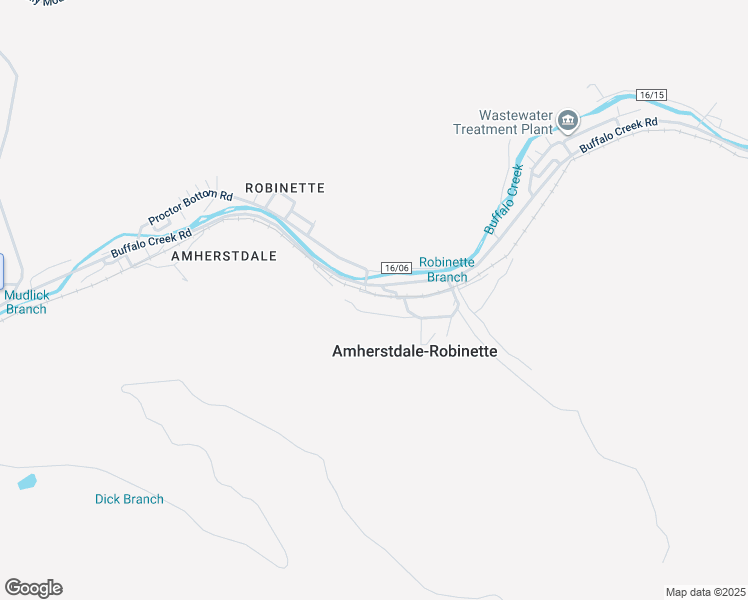 map of restaurants, bars, coffee shops, grocery stores, and more near 106 Buffalo Creek Road in Amherstdale-Robinette