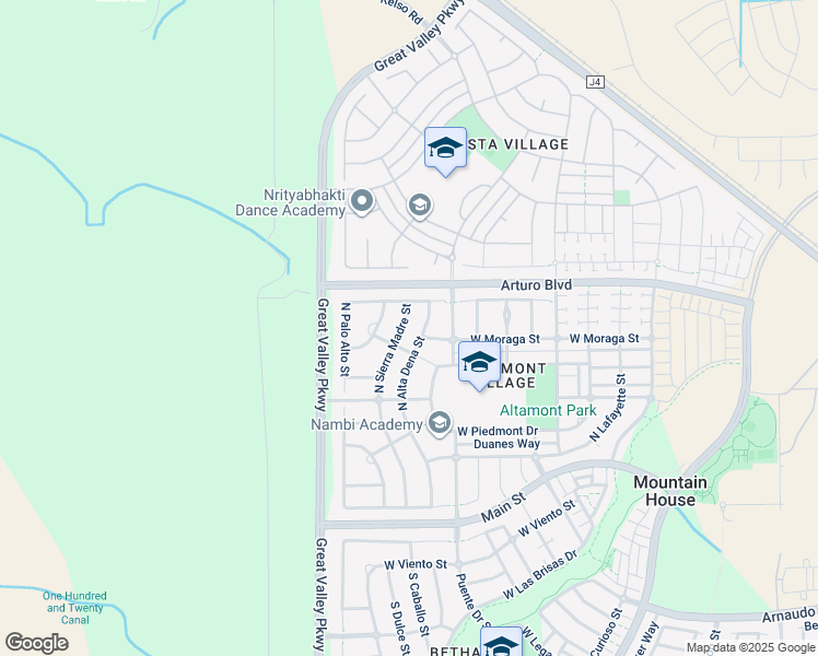map of restaurants, bars, coffee shops, grocery stores, and more near 408 Sierra Madre Street in Tracy