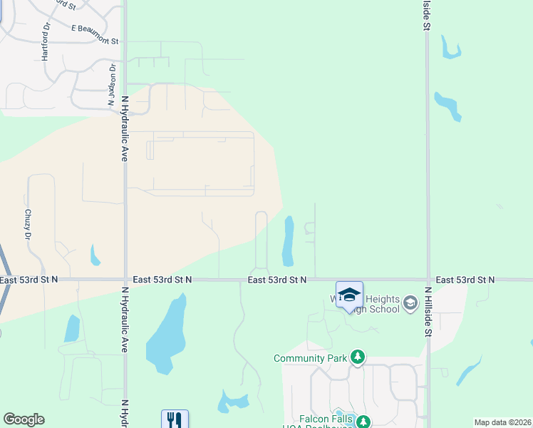 map of restaurants, bars, coffee shops, grocery stores, and more near 2100 East 53rd Street North in Park City