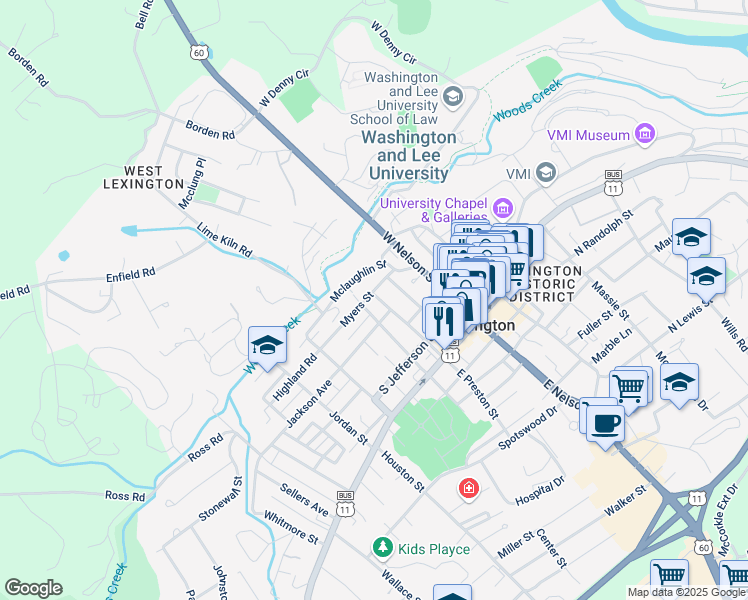 map of restaurants, bars, coffee shops, grocery stores, and more near 202 Myers St in Lexington