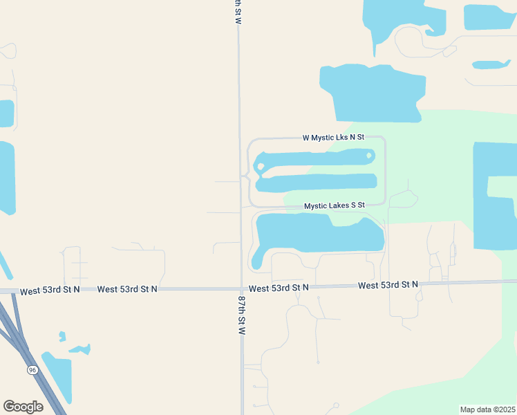 map of restaurants, bars, coffee shops, grocery stores, and more near Mystic Lakes South Street in Maize