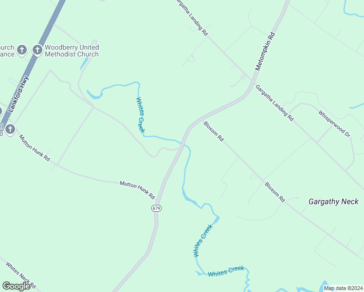 map of restaurants, bars, coffee shops, grocery stores, and more near 18509-18523 State Route 679 in Parksley